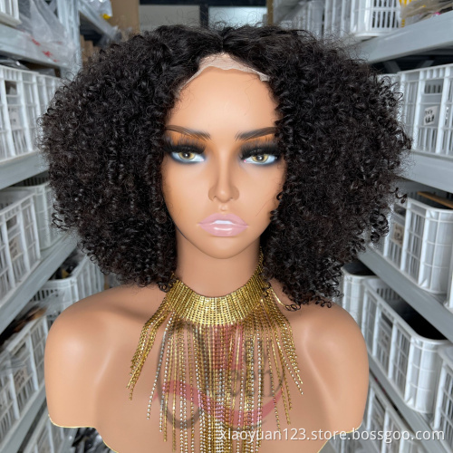 Best Selling Afro Small Kinky Curly Unprocessed Brazilian Virgin Human Hair Lace Wigs Pre Plucked Hairline for Africa Women
